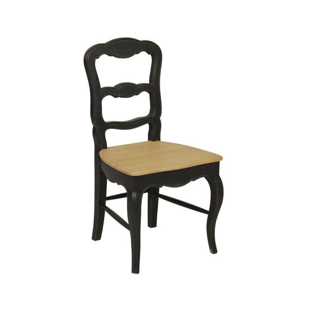 Lot de 2 chaises louise bois noir - manoir interior's