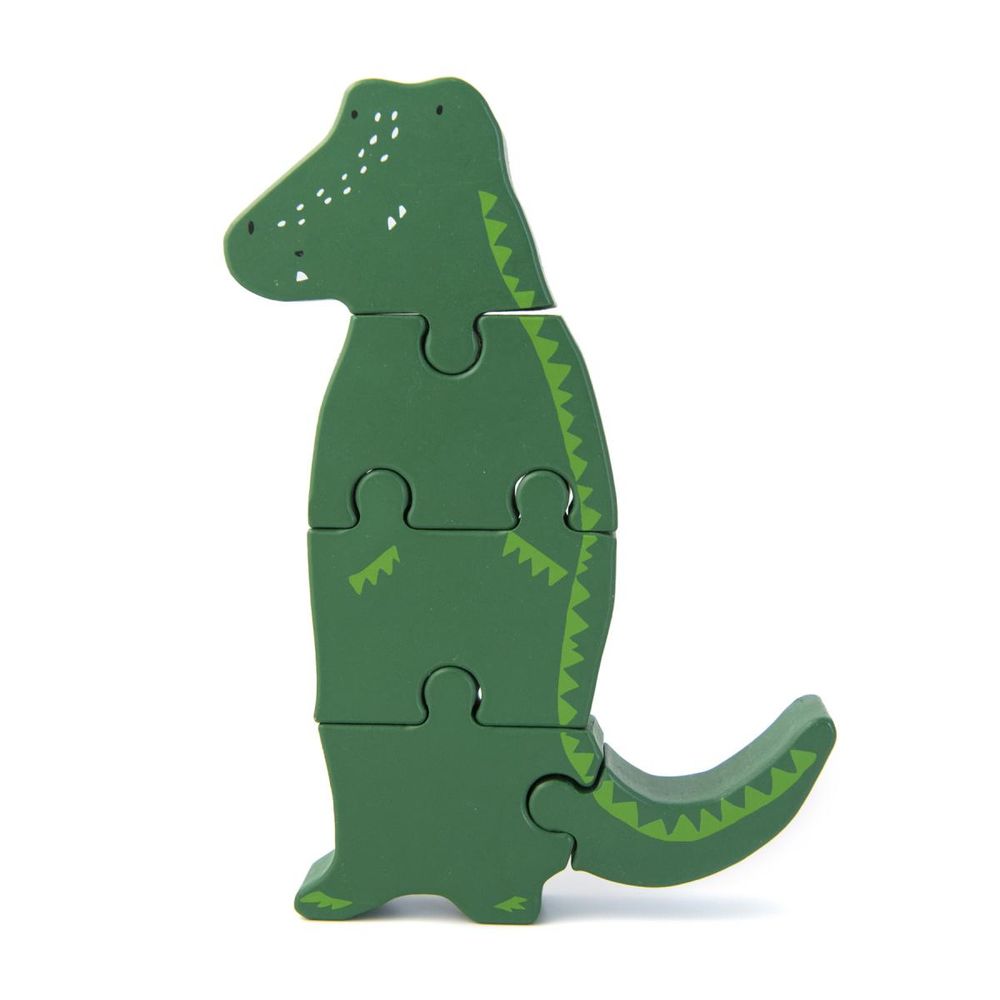 Puzzle formes animaux en bois - mr crocodile