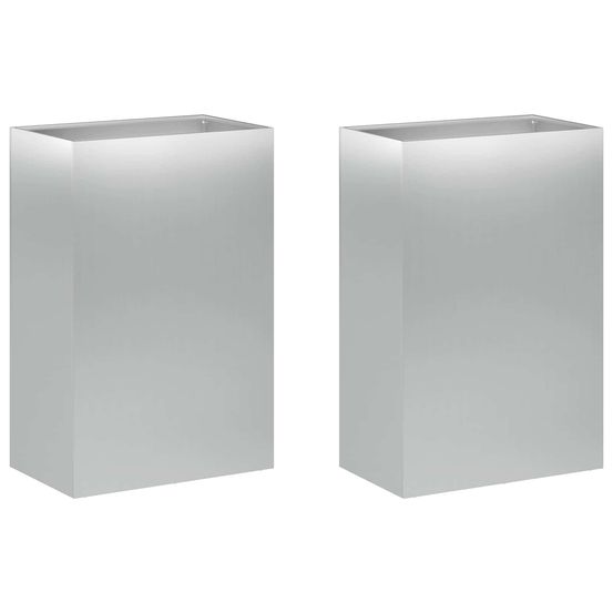 Cache-pot de jardin 2 pc argenté 50 x 40 x 75 cm