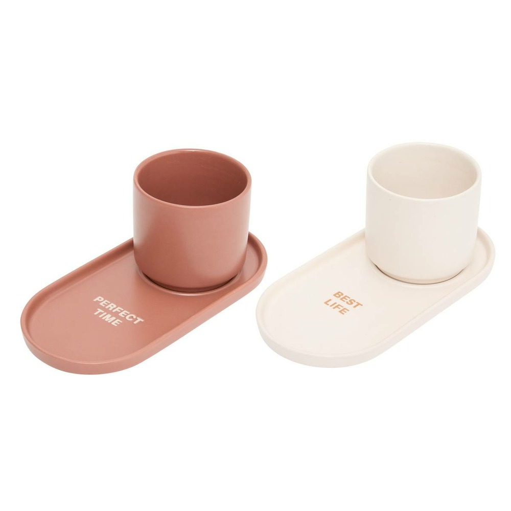 Coffret de 2 tasses avec coupelles casa sienna 24cl