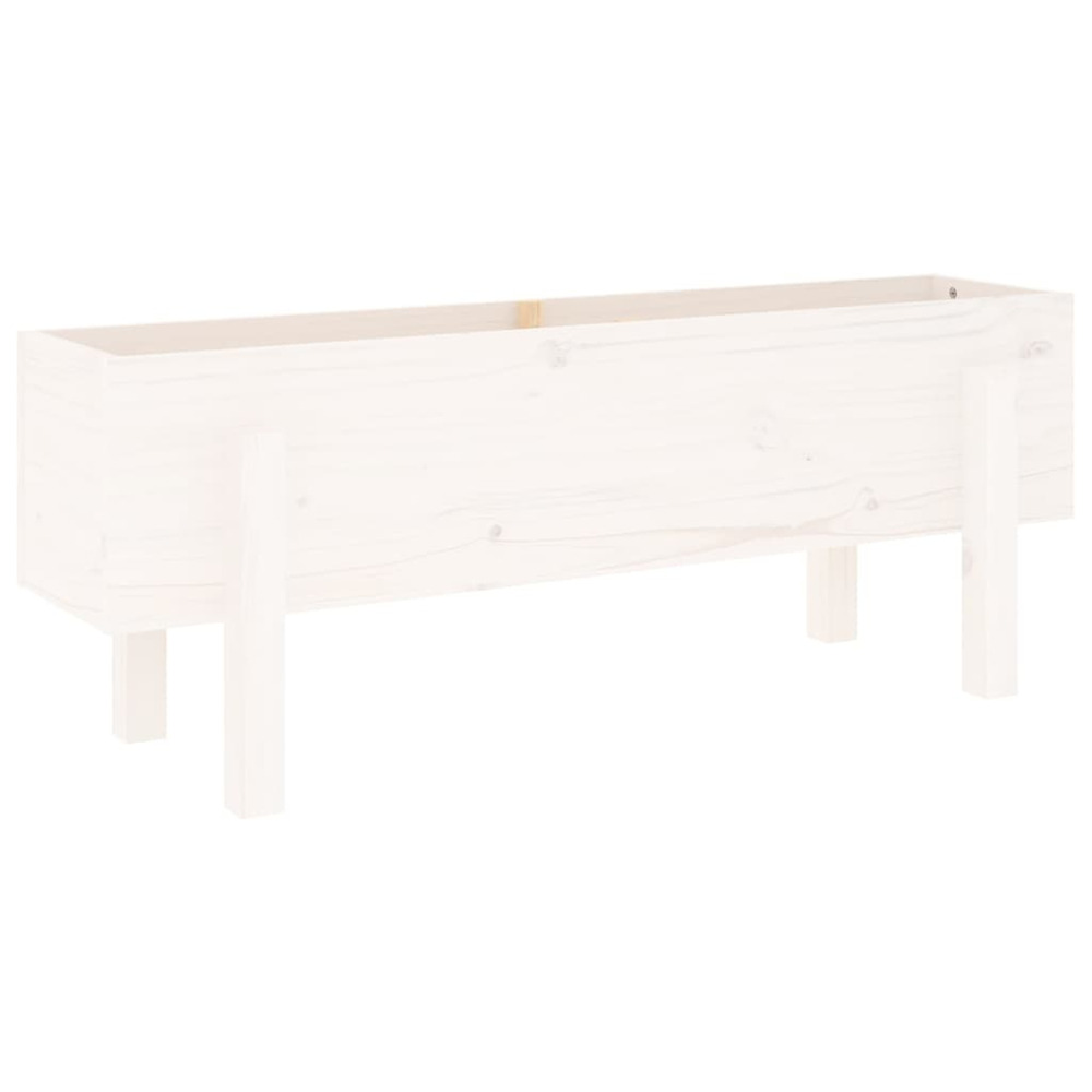 Lit surélevé de jardin blanc 101x30x38 cm bois de pin massif