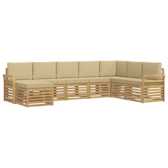 Ensemble de canapés d'extérieur 8 pc blanc et beige polyester