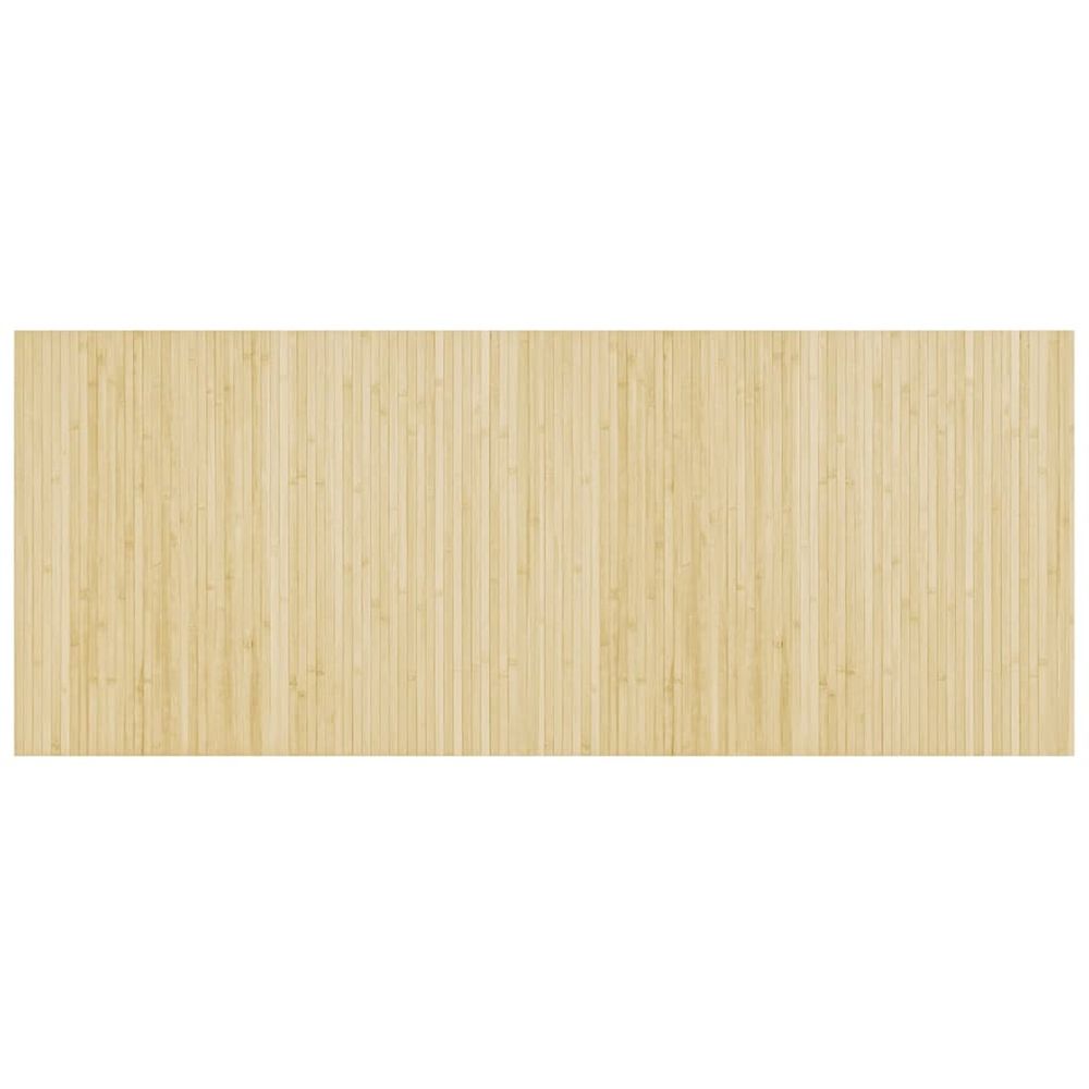 Tapis rectangulaire naturel clair 80x200 cm bambou