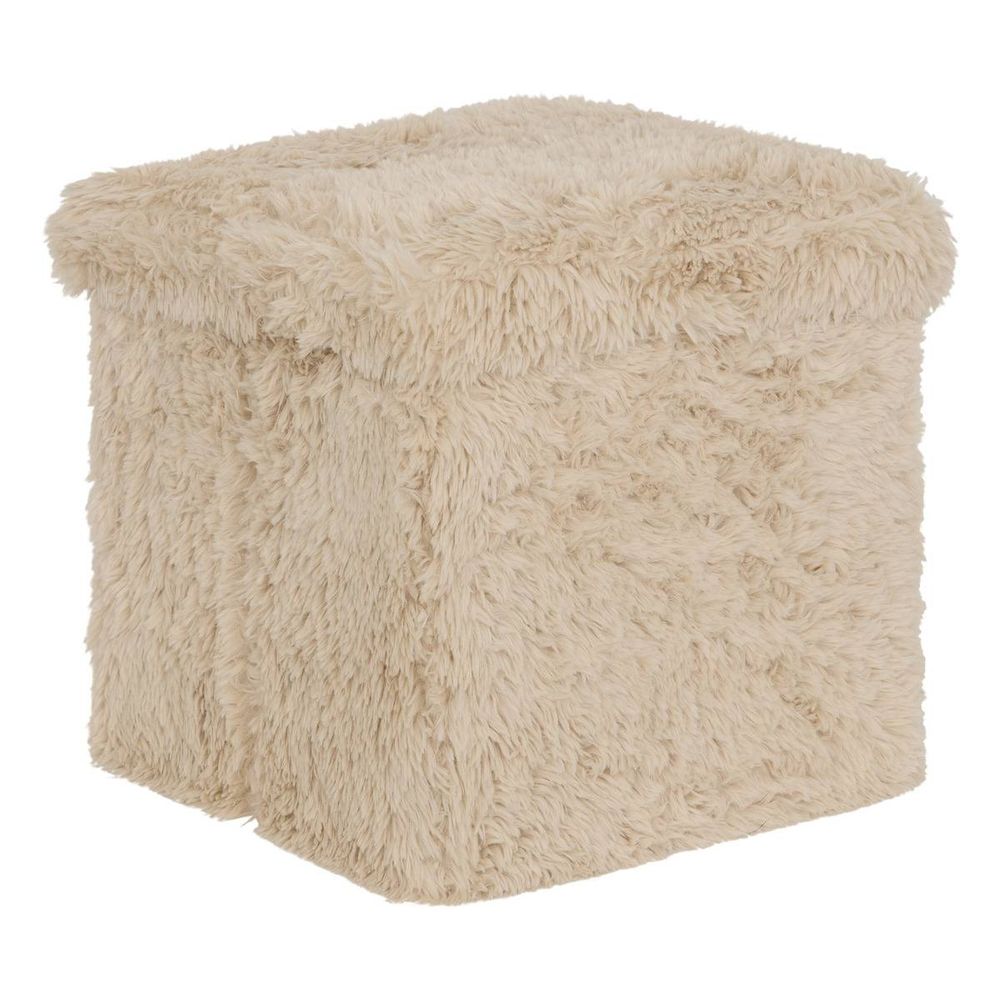 Pouf duvia carré pliable 38x38cm beige