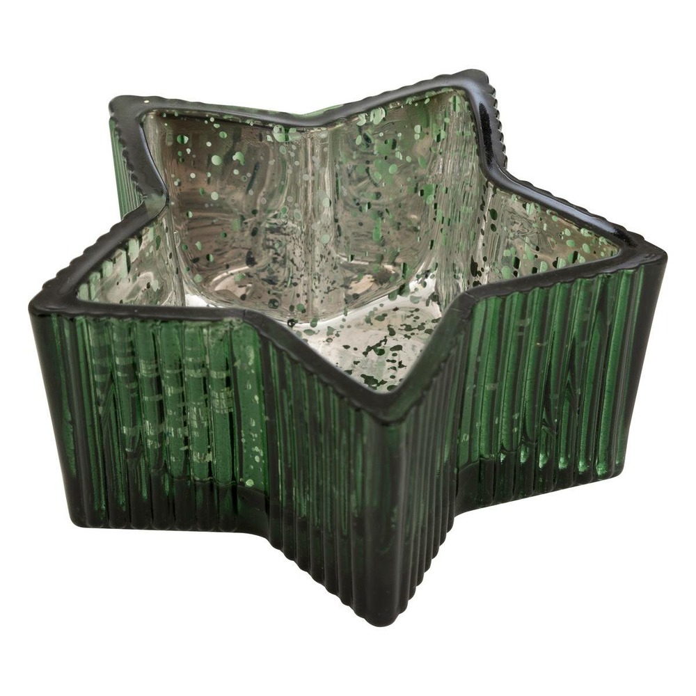 Photophore étoile l.8,5cm h.4cm verre mercerisé assorti