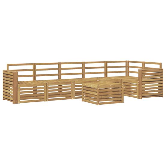 Ensemble de canapés d'extérieur 7 pc blanc bois d'acacia massif