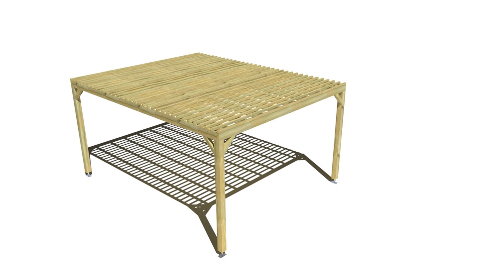 Pergola bois • 4m x 5m • indépendante • sens profondeur • lattage bois • livraison comprise