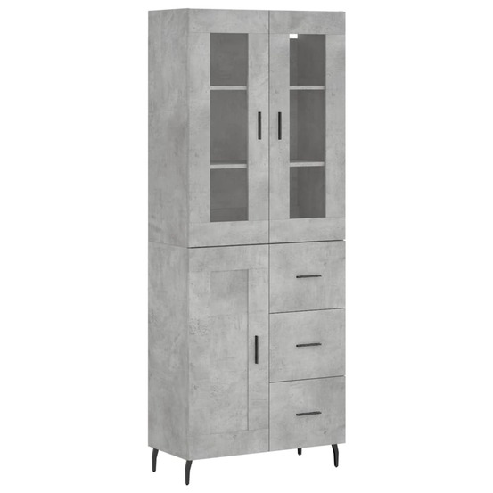 Buffet bahut commode armoire meuble de rangement organisateur cuisine salle de séjour salon haut 69,5 x 34 x 180 cm bois d'in