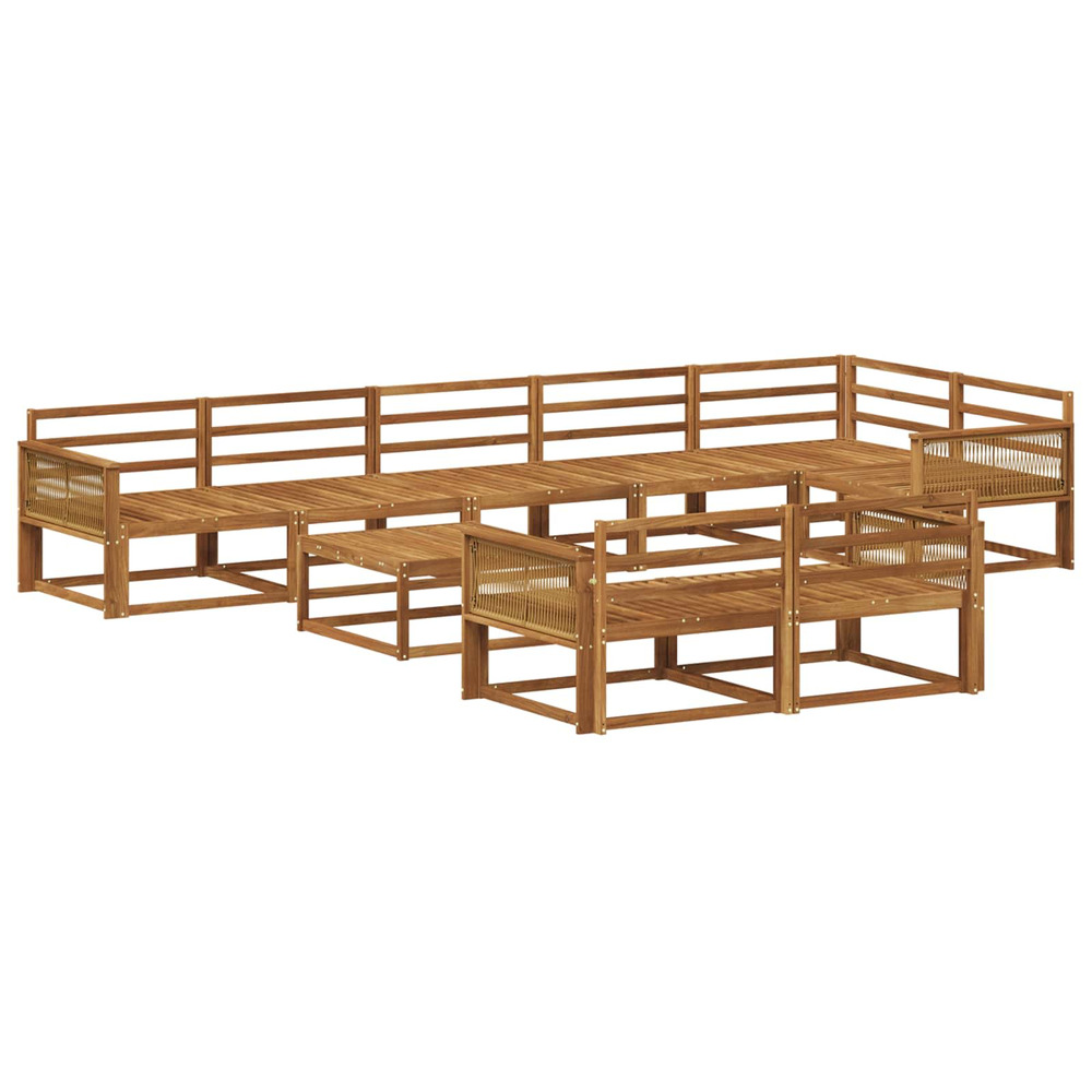Ensemble de canapés d'extérieur 9 pcs naturel