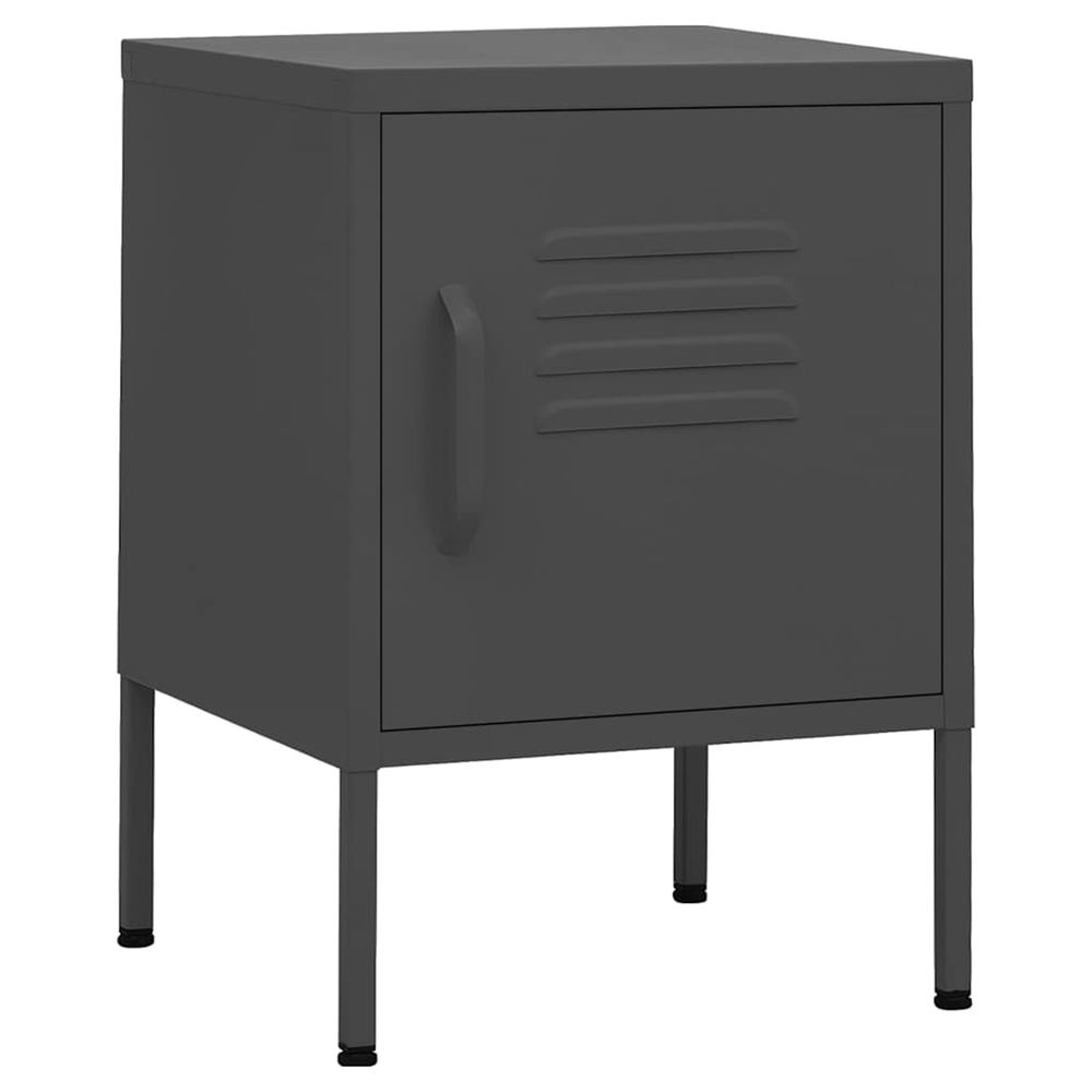 Table de chevet anthracite 35x35x51 cm acier