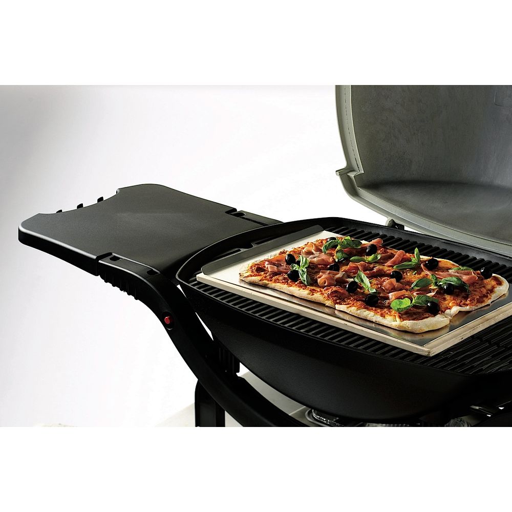 Pierre à Pizza XXL Deluxe 41cm En Cordiérite - Set Complet Avec Support Inox Et Grattoir - Les Plaisirs Du Chef