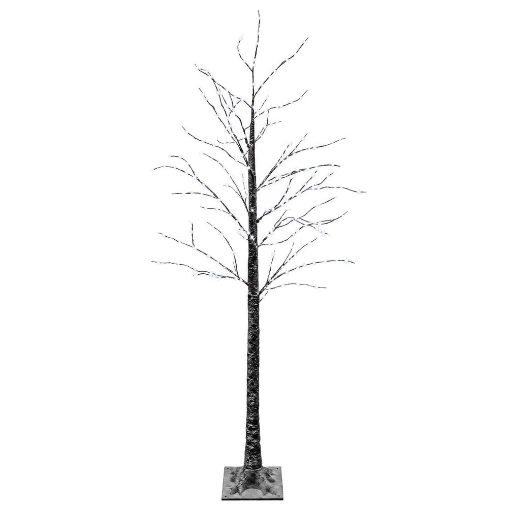 Sapin de noël enneigé avec led marron 22 x 22 x 180 cm