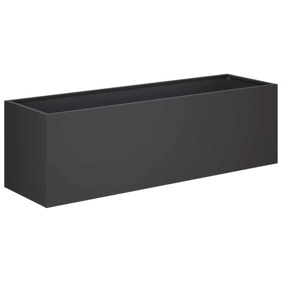 Cache-pot de jardin noir 80 x 30 x 30 cm acier laminé à froid
