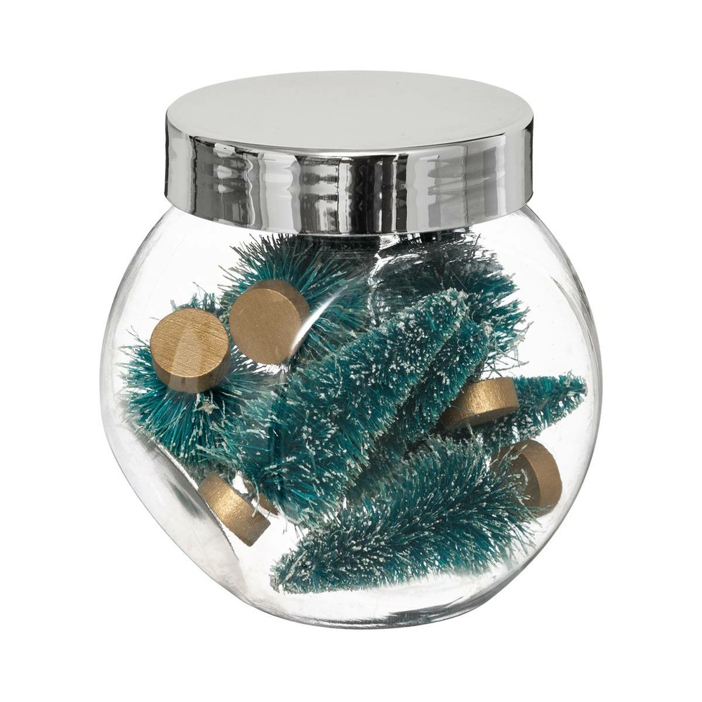 Bocal 8mini sapins décos 5cm
