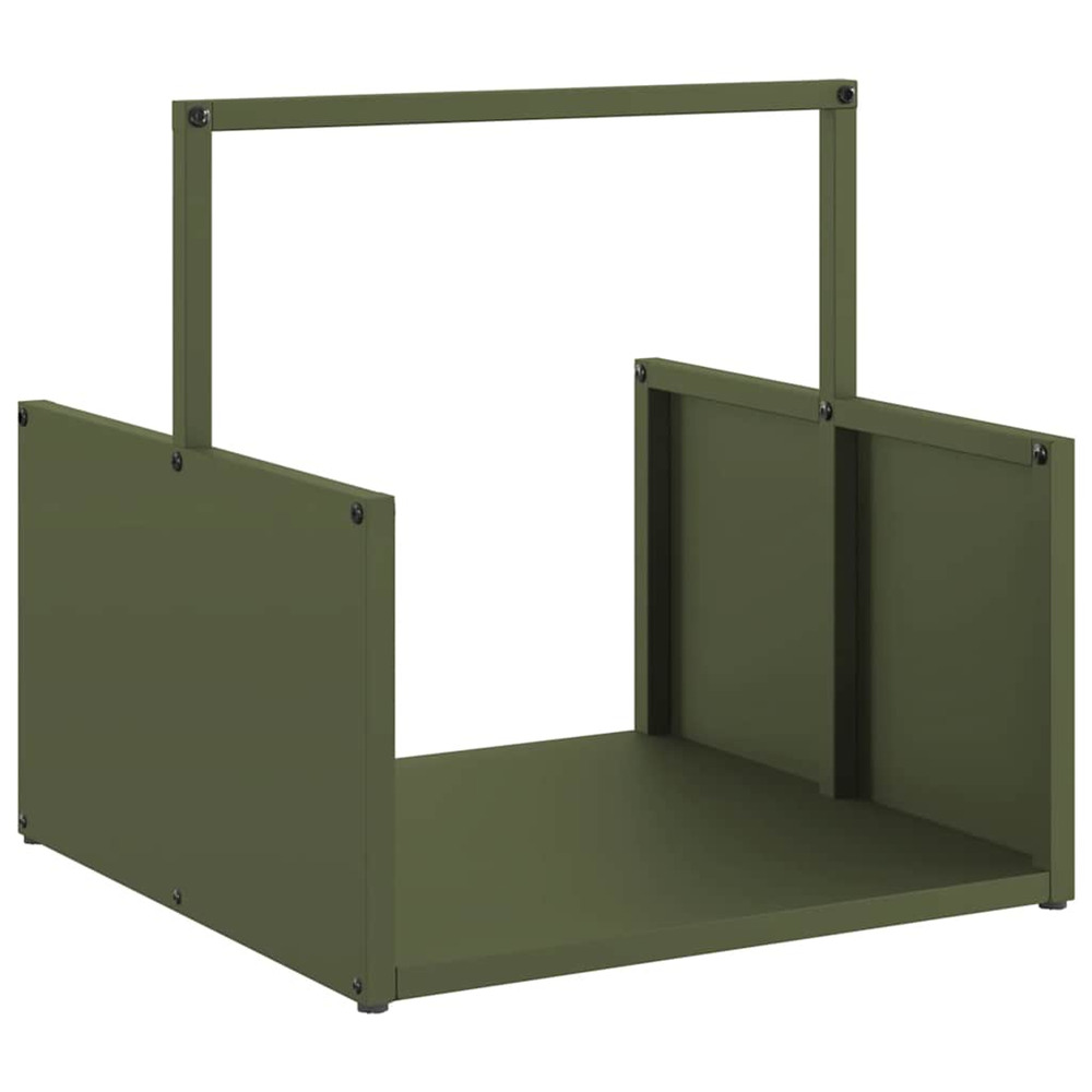 Portant de bois chauffage vert olive 40x40x40 cm
