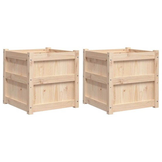 Jardinières 2 pcs bois de pin massif