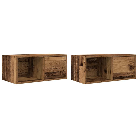 Meubles tv 2 pcs vieux bois 60x31x25,5 cm bois d'ingénierie