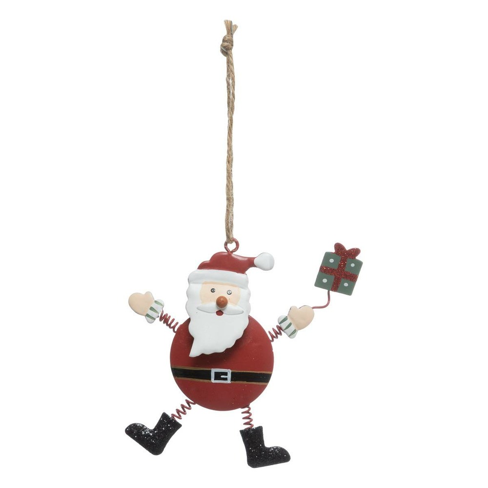 Décoration de sapin en métal père noël cadeau 11cm
