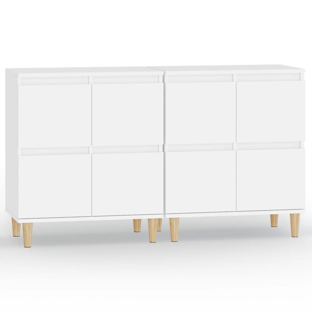 Buffet bahut commode armoire meuble de rangement organisateur cuisine salle de séjour salons lot de 2 60 x 35 x 70 cm bois d'