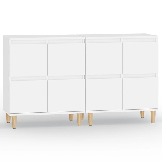 Buffet bahut commode armoire meuble de rangement organisateur cuisine salle de séjour salons lot de 2 60 x 35 x 70 cm bois d'