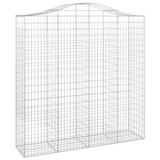 Panier de gabions arqué 200x50x200/220 cm fer galvanisé