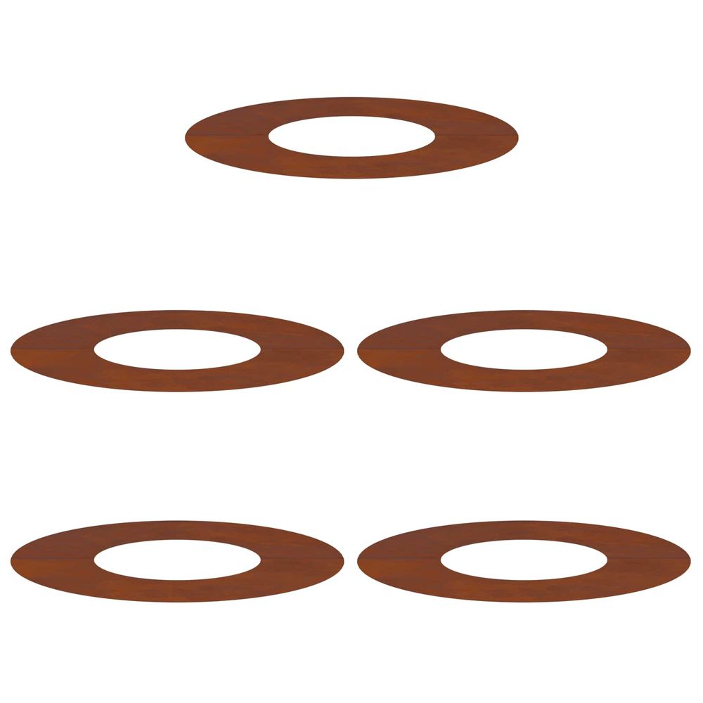Adapté pour anneaux d'arbre plats 5 pc rouillé ø30/60 cm