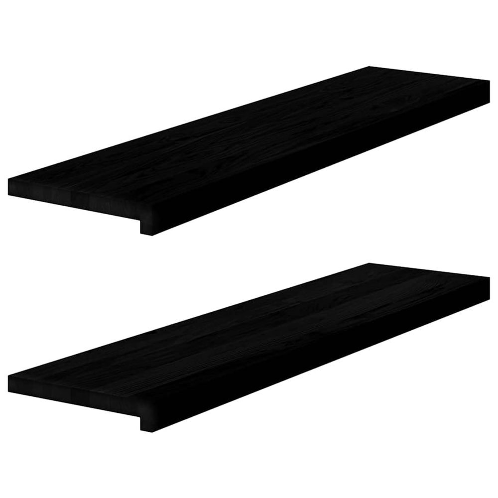 Marches d'escalier 2 pcs marron foncé 100x25x2 cm chêne massif