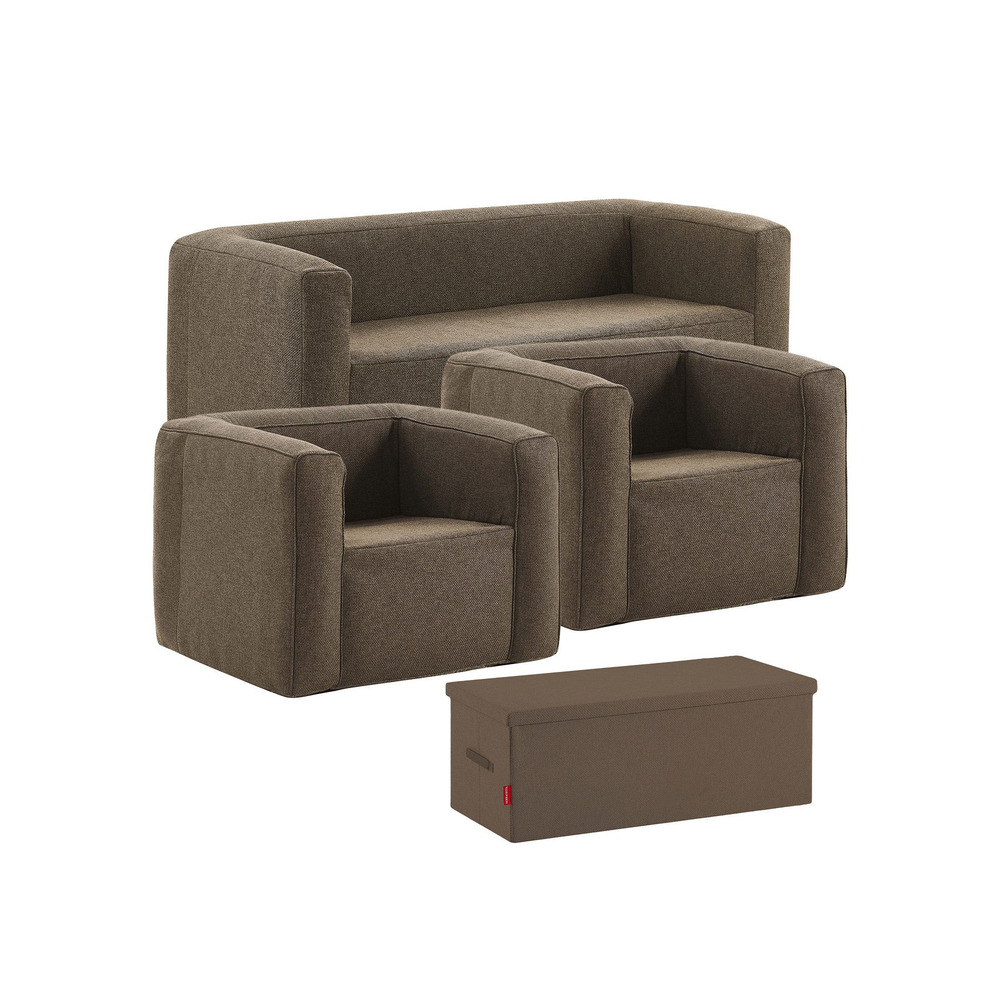 Salon gonflable 5 places - terracotta - intérieur et extérieur - camel