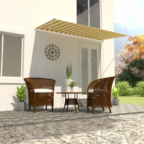 Auvent rétractable 250x150 cm jaune et blanc