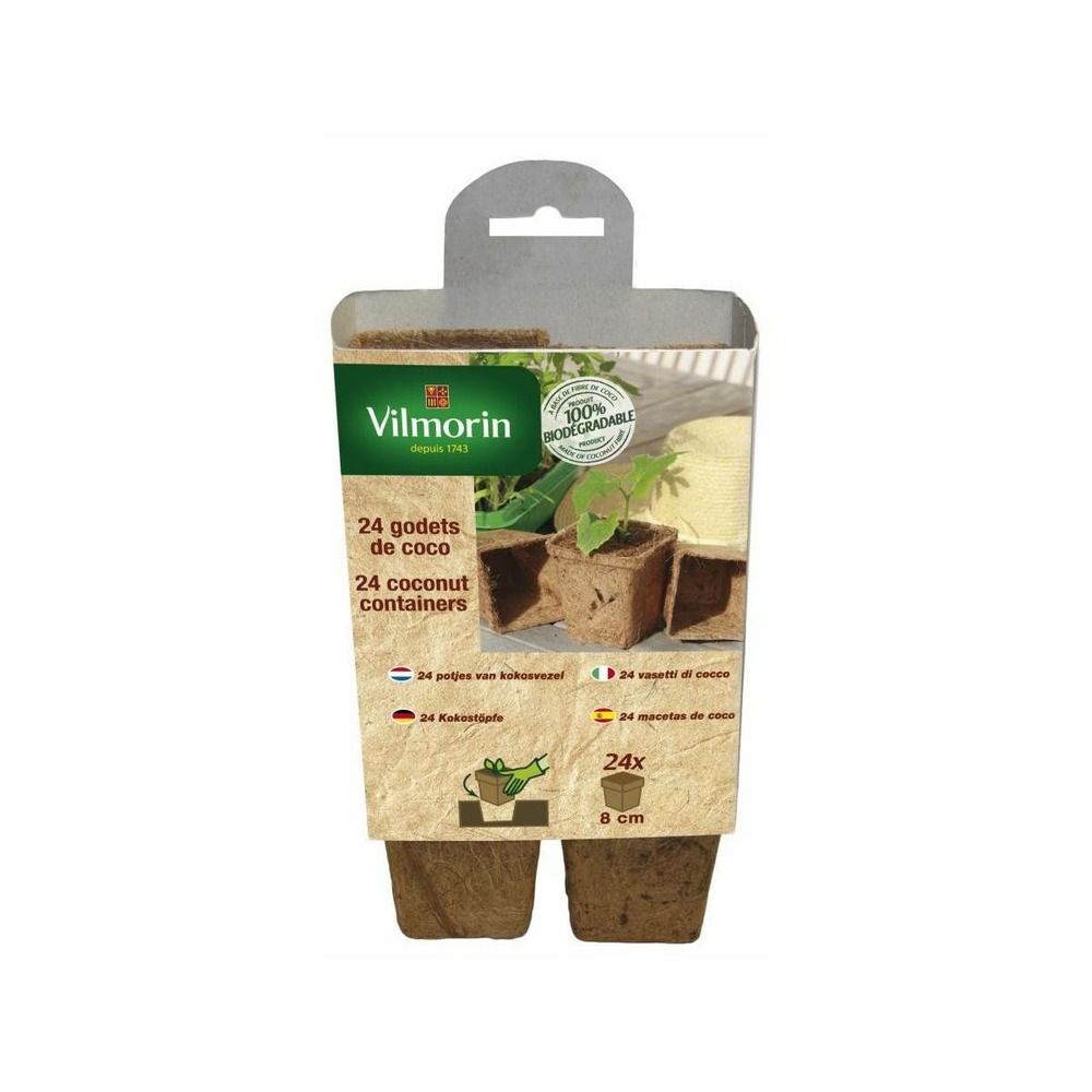 24 godets coco carrés 8 cm vilmorin