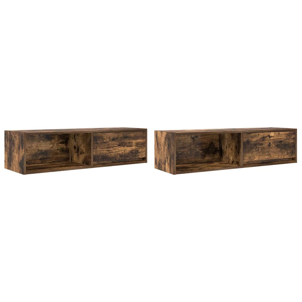 Meubles tv 2 pcs chêne fumé 100x31x25,5 cm bois d'ingénierie