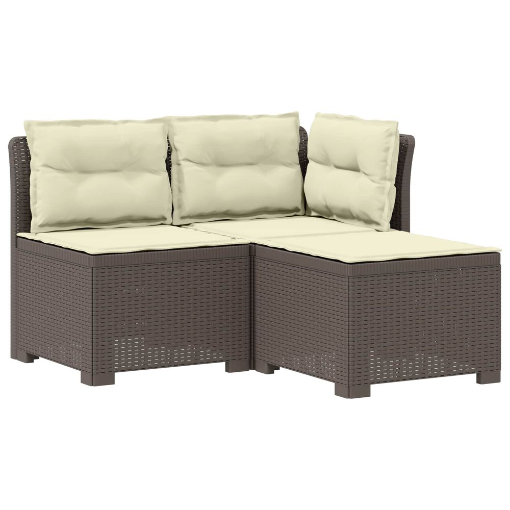 Canapé de jardin 3 places avec coussins look rattan 3 place pp
