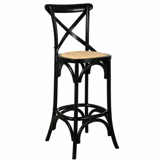 Tabouret de bar bois et rotin bistrot chic