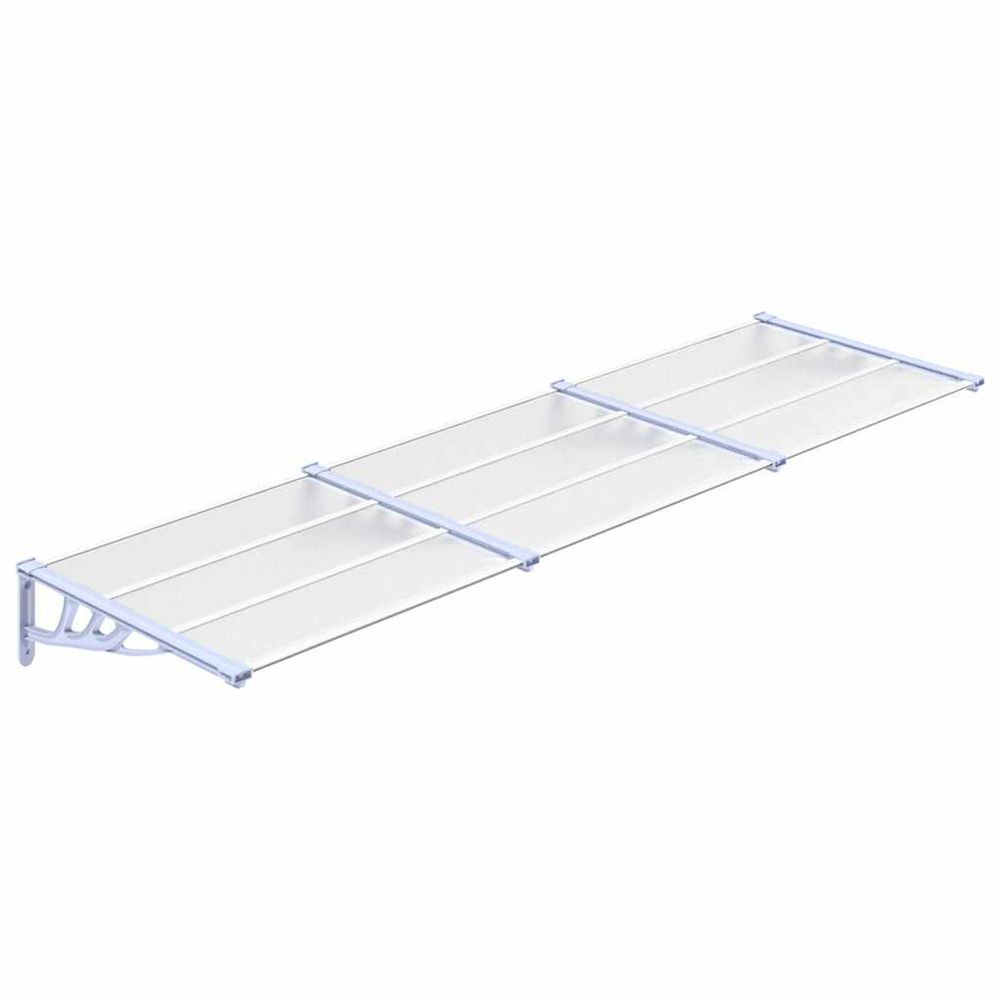 Auvent de porte gris et transparent 297,5x90 cm polycarbonate