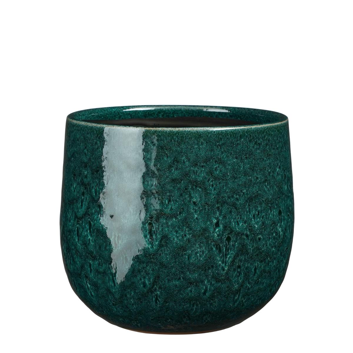 Mica decorations pot de fleur paola - 21x21x19 cm - céramique - turquoise