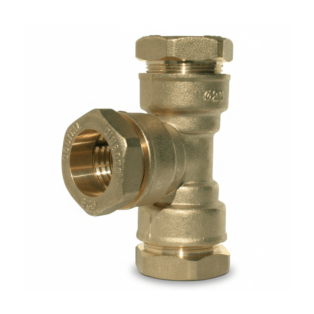 Té égal laiton série 7000 pn 25 | dérivation compression tube pe - 63mm