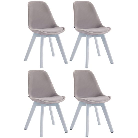 Lot de 4 chaises visiteurs borneo v2 velours blanc