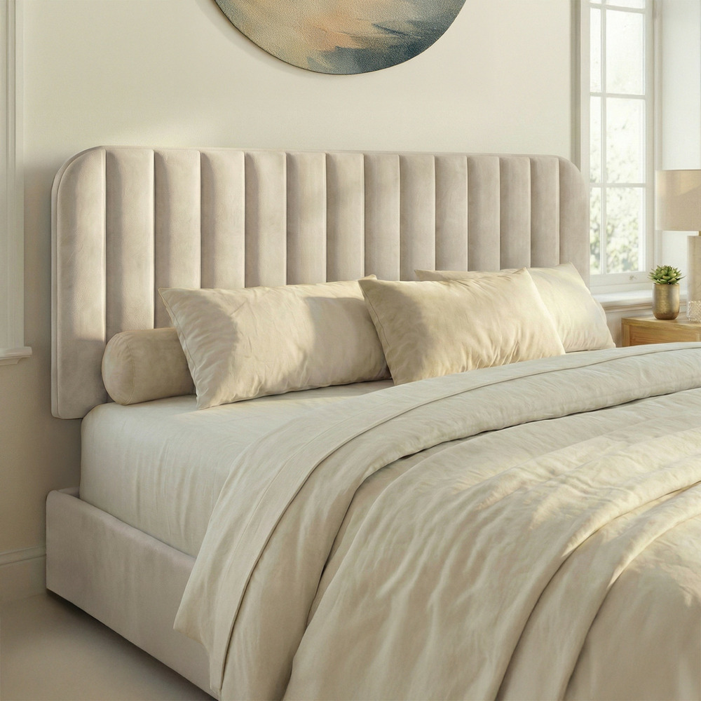 Tête de lit suspendue alba 160 cm en velours beige