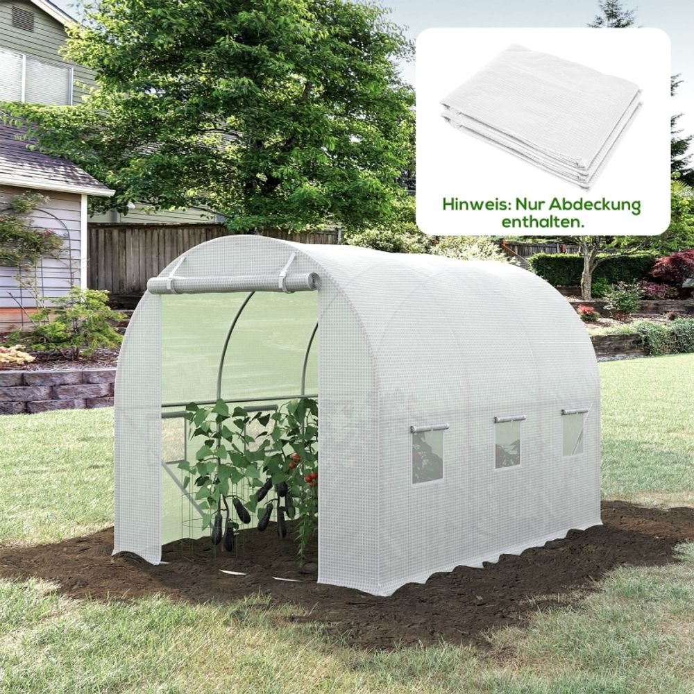 Bâche serre remplacement pe jardin protection 300x200x200cm blanc - comfortxl outdoor living