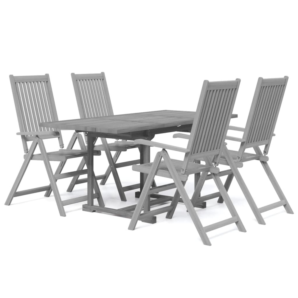 Ensemble à manger de jardin 5 pcs bois d'acacia solide