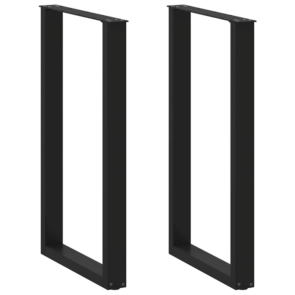 Pieds de table de bar en u, 2 pièces, noir, 60 x (100-101) cm, acier
