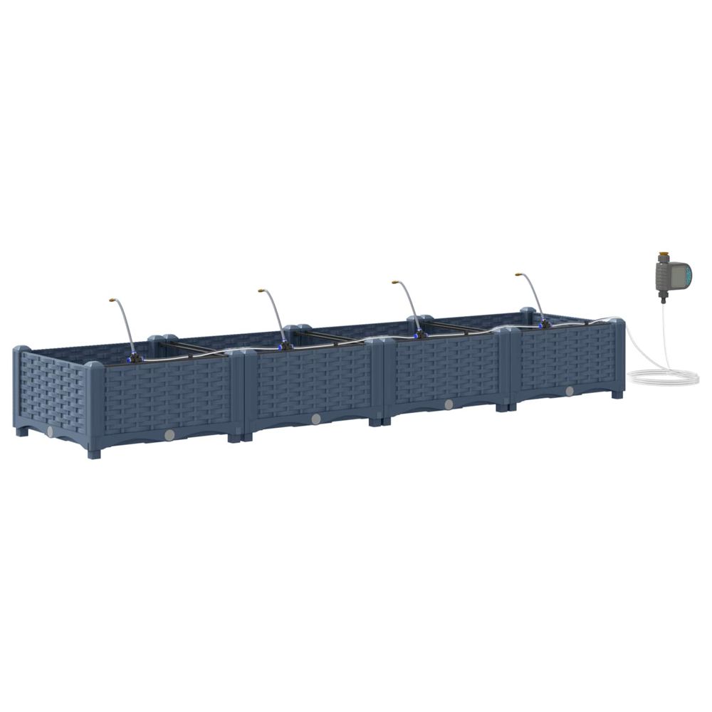 Cache-pot de jardin 4 pc gris 160 x 40 x 22 cm pp
