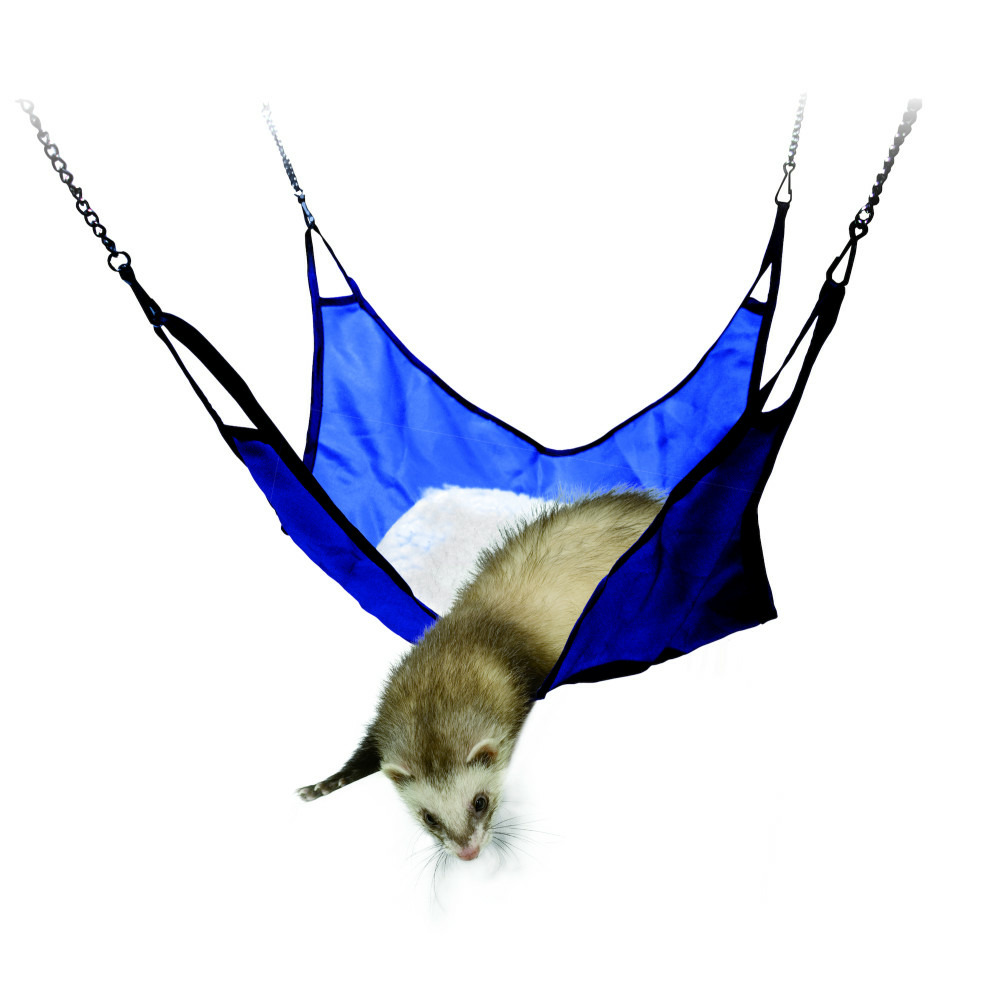 Hamac en tissu bleu 42 x 42 cm pour furets