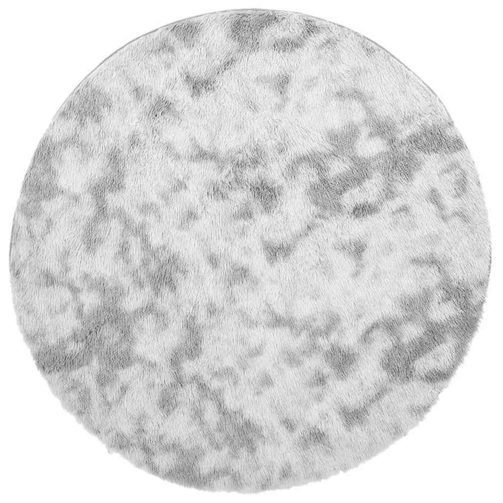 Tapis shaggy à poils longs navarra gris argenté 100x100 cm