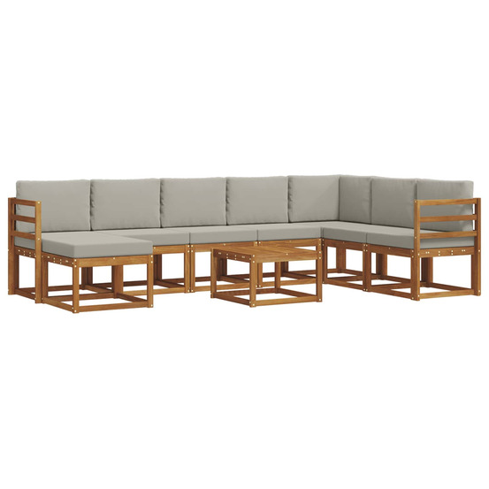 Ensemble de canapés d'extérieur 9 pcs gris naturel et clair