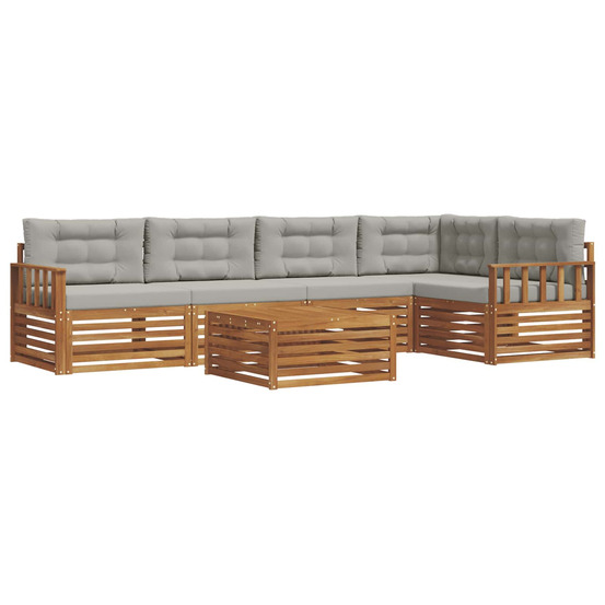 Ensemble de canapés d'extérieur 6 pcs gris naturel et clair