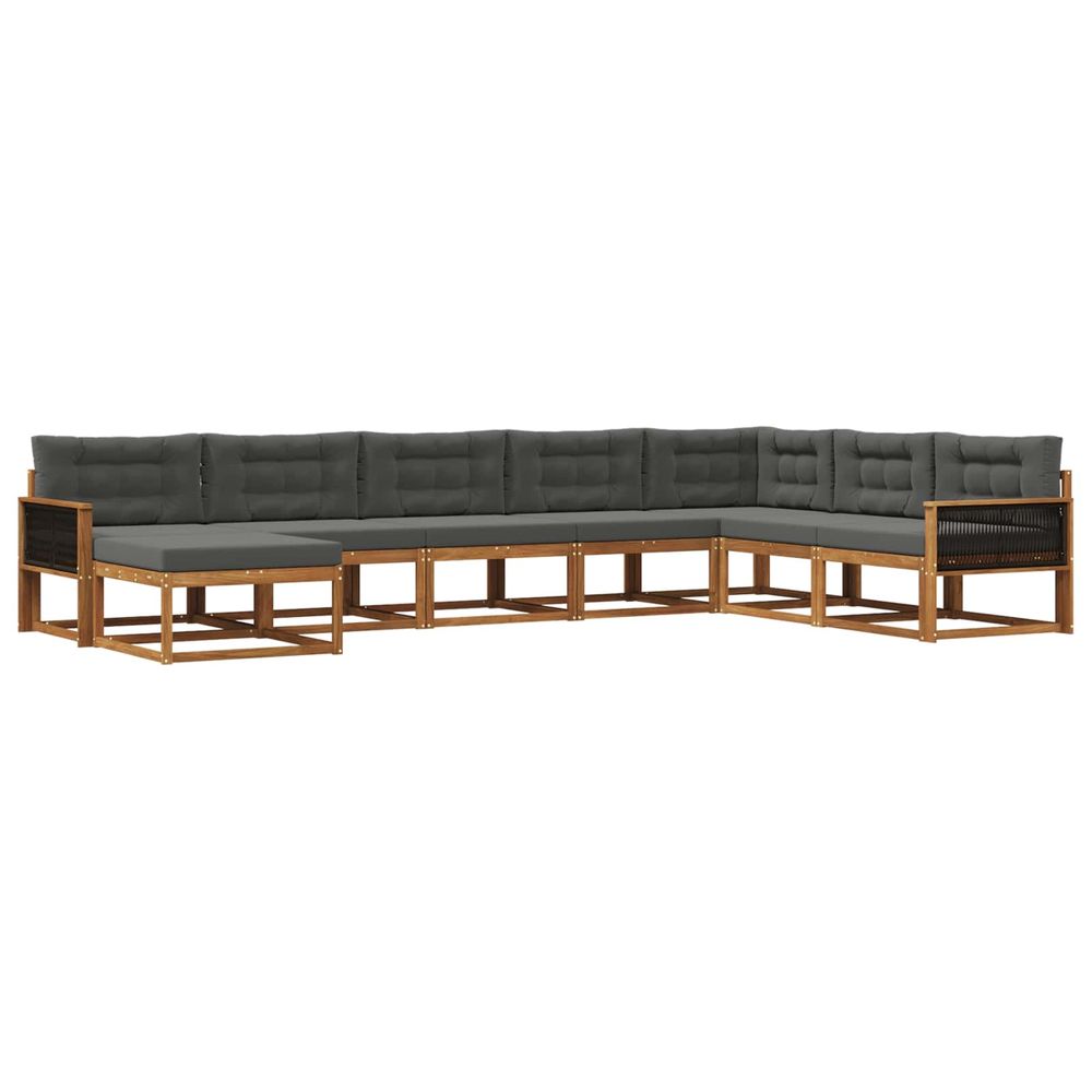 Ensemble de canapés d'extérieur 8 pc naturel et anthracite