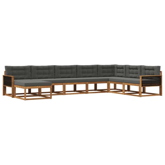 Ensemble de canapés d'extérieur 8 pc naturel et anthracite