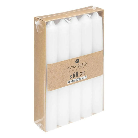 Lot de 10 bougies bâton déco