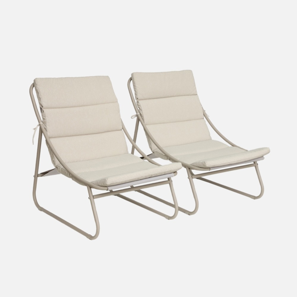 Lot de 2 fauteuils relax acier - edena